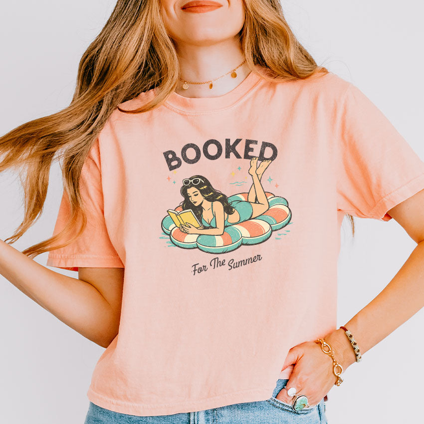 Booked For The Summer Heavyweight Comfort Colors Boxy Cropped Shirt