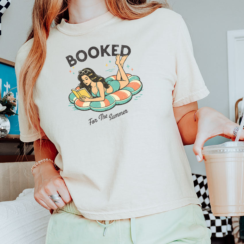 Booked For The Summer Heavyweight Comfort Colors Boxy Cropped Shirt