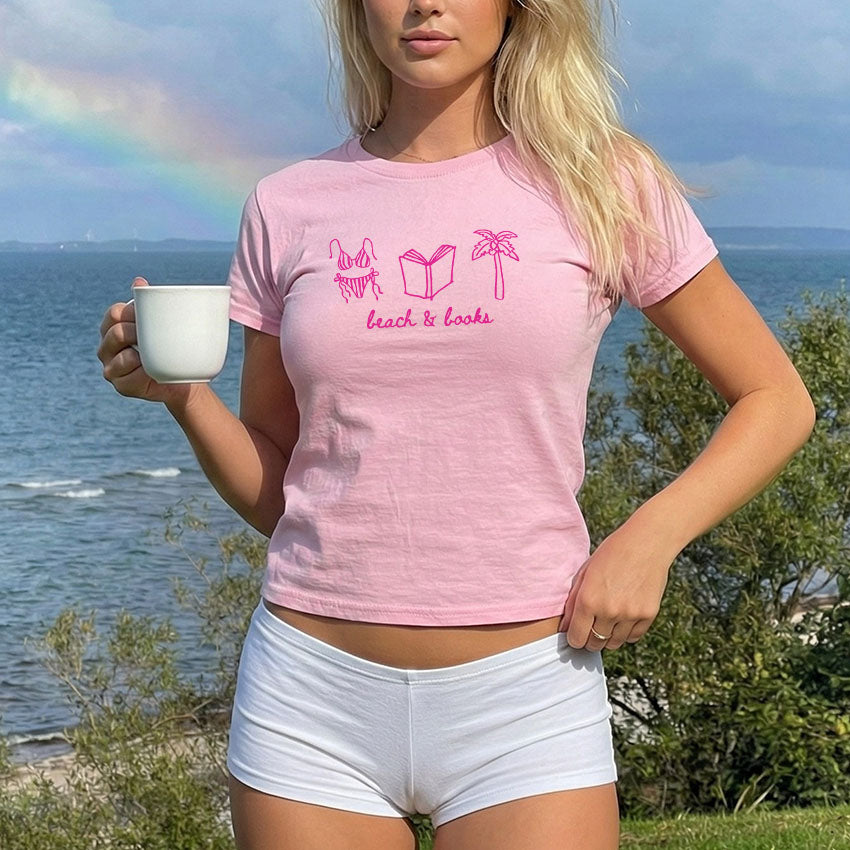 Beach & Books The Bella Canvas Micro Rib Baby Tee
