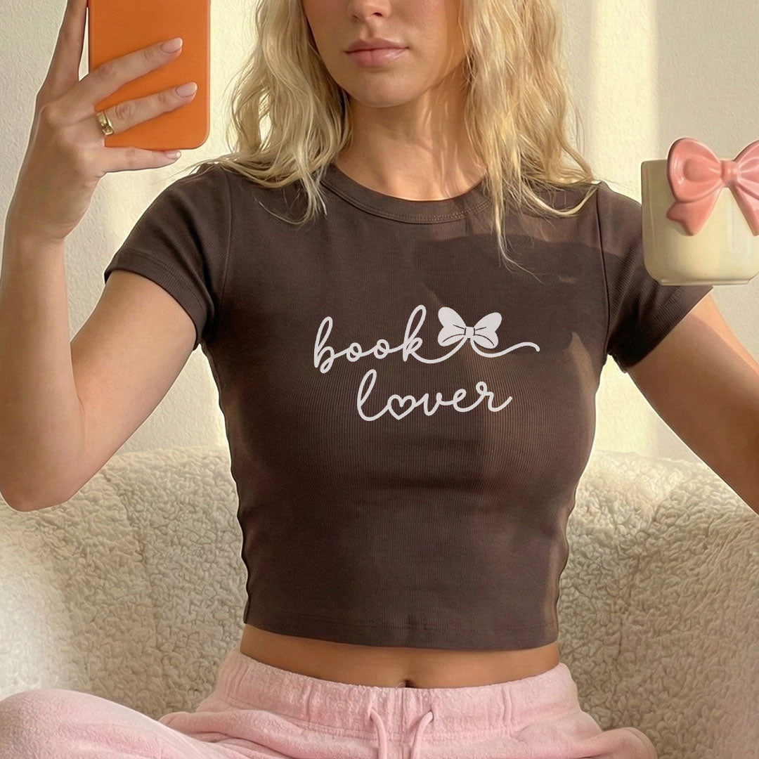 Book Lover Micro Rib Baby Tee