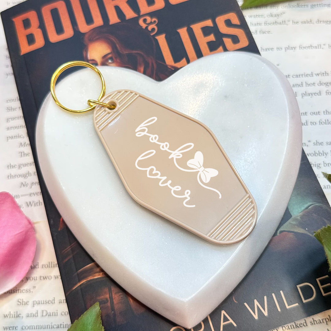 Book Lover Retro Motel Keychain