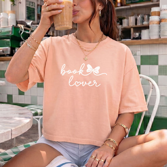Book Lover Heavyweight Comfort Colors Boxy Cropped Shirt