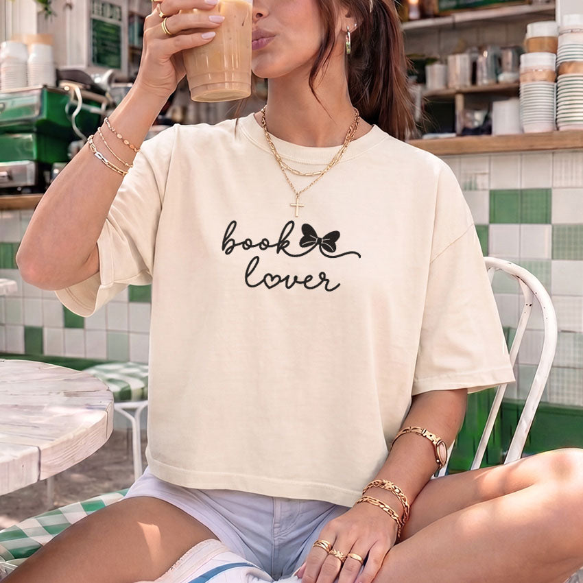 Book Lover Heavyweight Comfort Colors Boxy Cropped Shirt