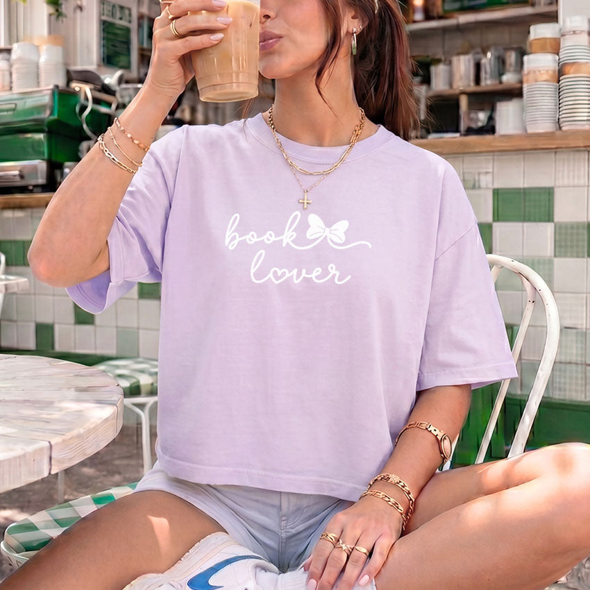 Book Lover Heavyweight Comfort Colors Boxy Cropped Shirt