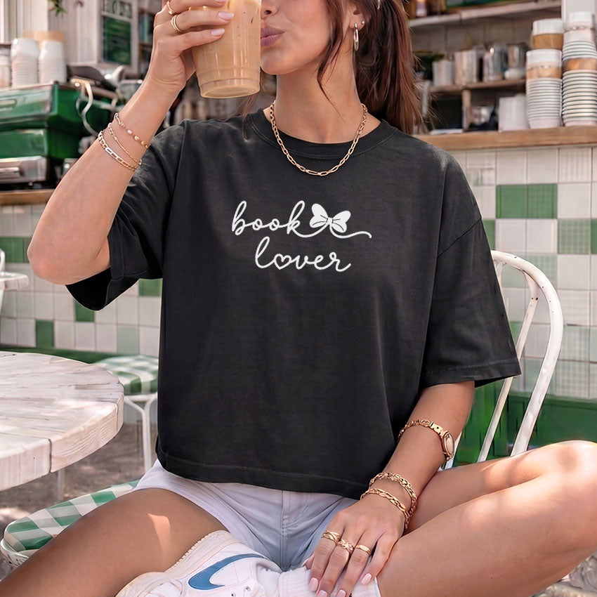 Book Lover Heavyweight Comfort Colors Boxy Cropped Shirt