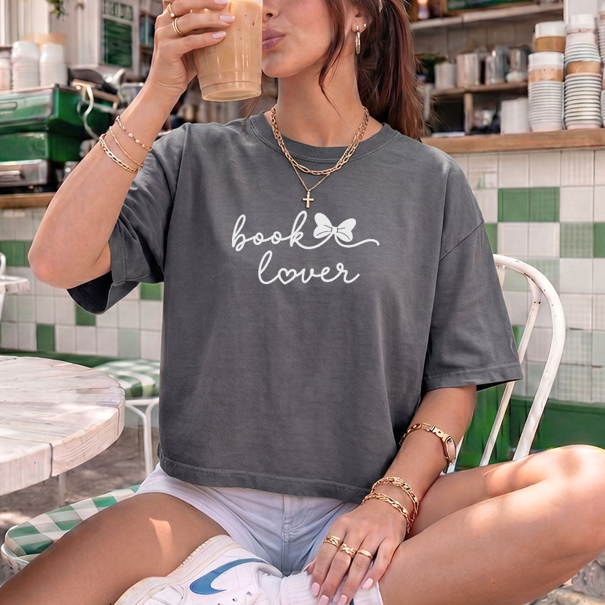 Book Lover Heavyweight Comfort Colors Boxy Cropped Shirt