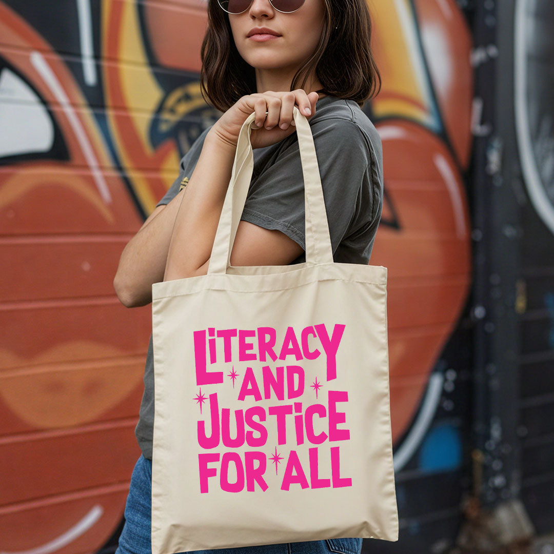 Literacy And Justice For All Canvas Tote Bag