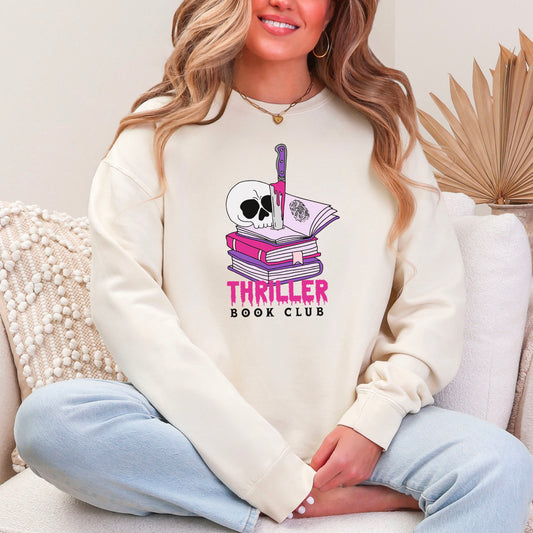 Thriller Book Club Lightweight Sweatshirt | Fall Bookish Comfort Colors Sweater
