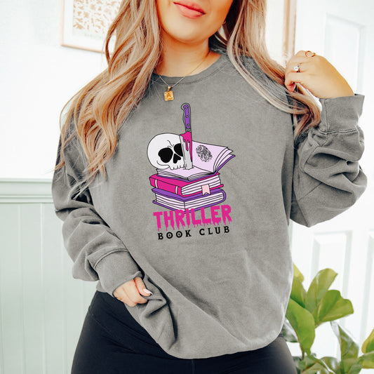 Thriller Book Club Lightweight Sweatshirt | Fall Bookish Comfort Colors Sweater