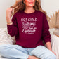 Hot Girls Run On Espresso And Books Gildan Crewneck Sweatshirt