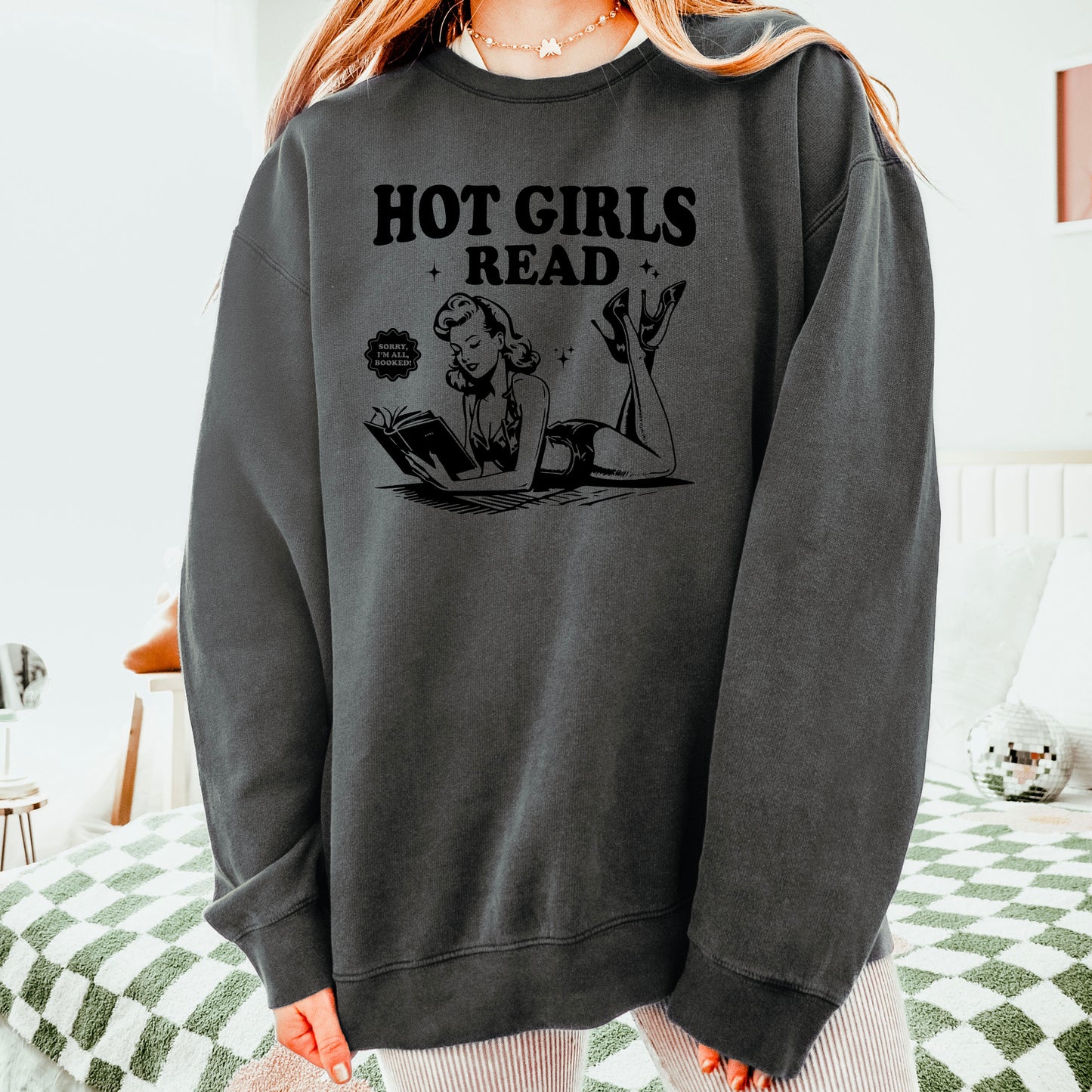 Hot Girls Read Lightweight Comfort Colors Sweatshirt