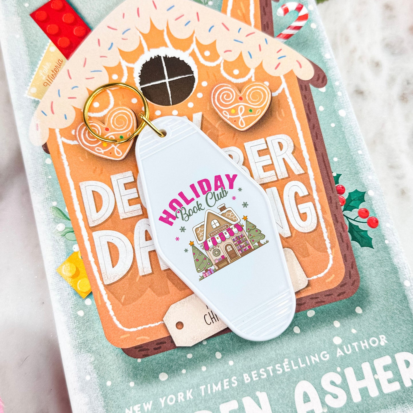 Holiday Book Club Motel Keychain