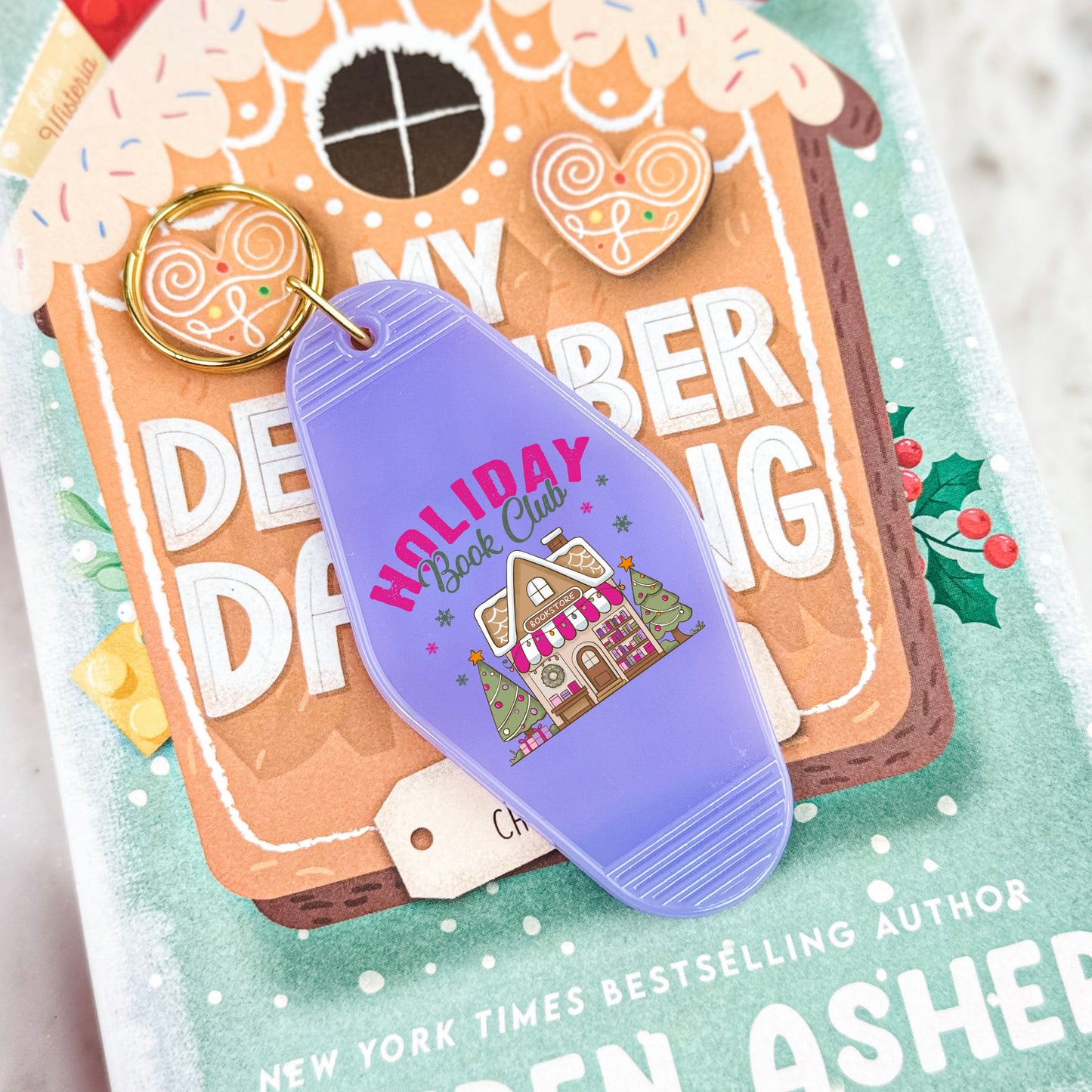 Holiday Book Club Motel Keychain