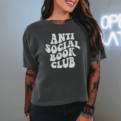 Anti Social Book Club Comfort Colors Boxy Cropped Shirt