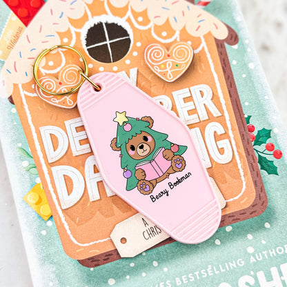 Beary Bookmas Motel Keychain