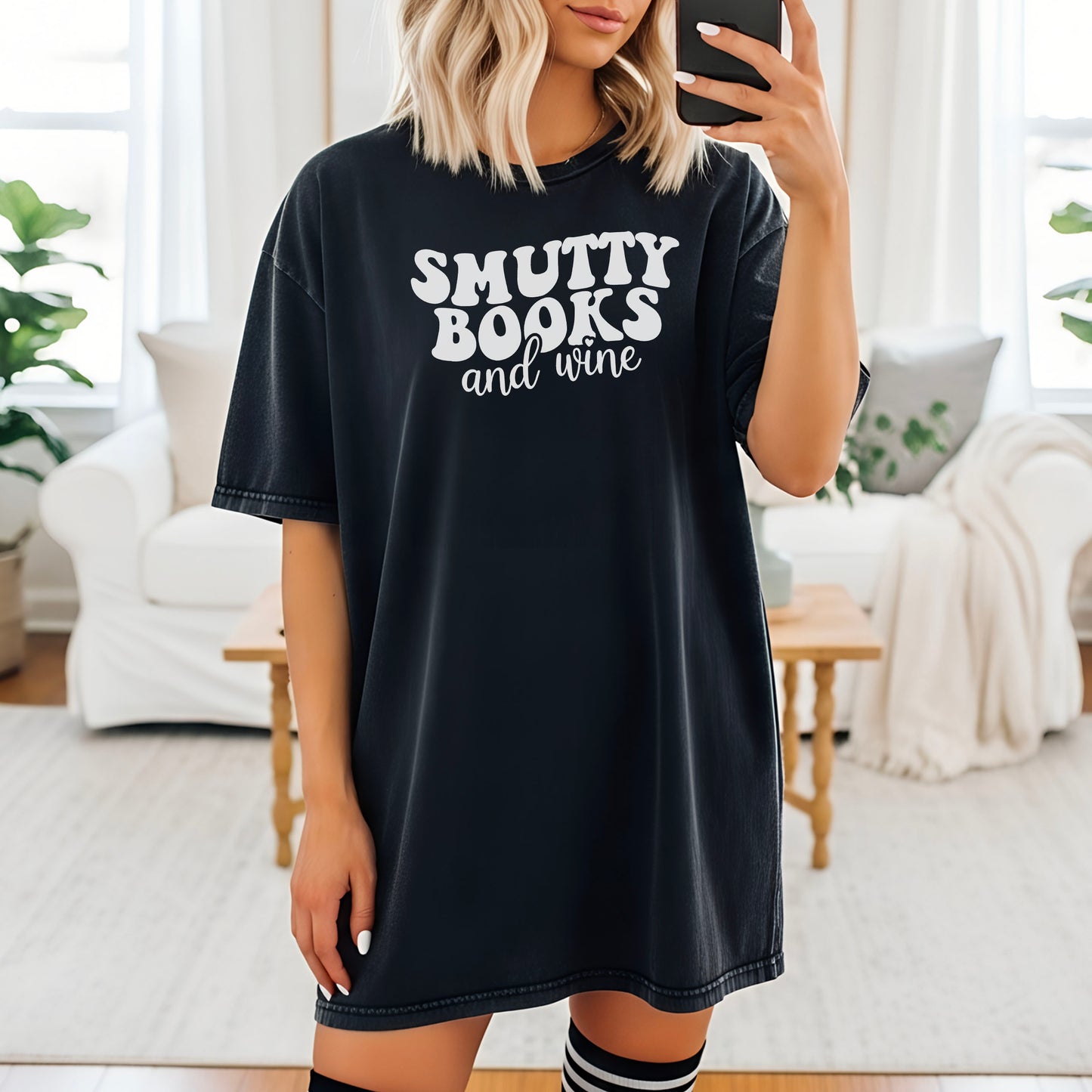 Smutty Books And Wine Heavyweight Comfort Colors Shirt