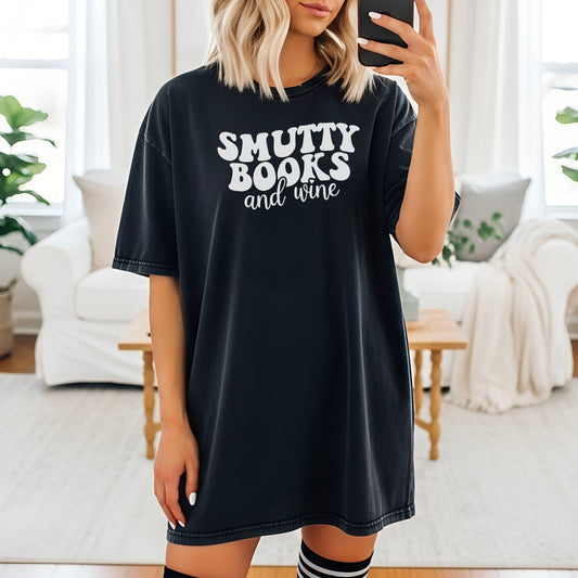 Smutty Books And Wine Heavyweight Comfort Colors Shirt