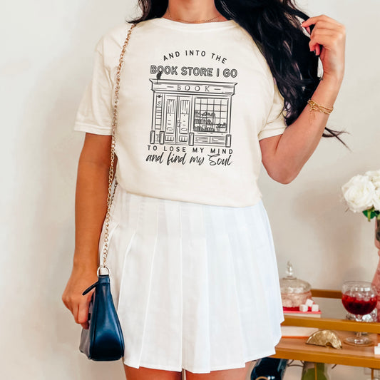 Into the Bookstore I Go Comfort Colors Shirt | Premium Heavyweight Bookish Tee for Cozy and Stylish Bookstore Adventures