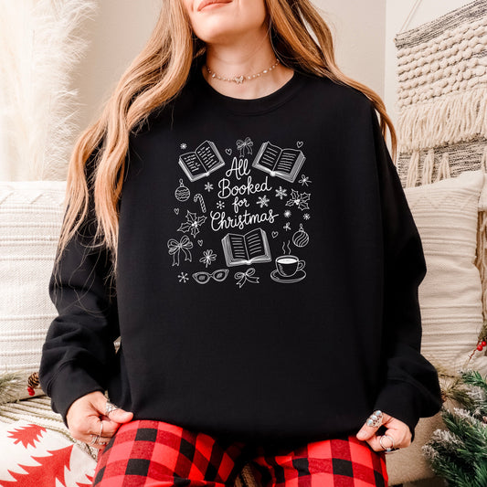 All Booked for Christmas Lightweight Comfort Colors Sweatshirt