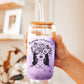 Probably Reading Smut" Clear Glass Cup | Bamboo Lid Tumbler with Reusable Straw Options for Book Lovers