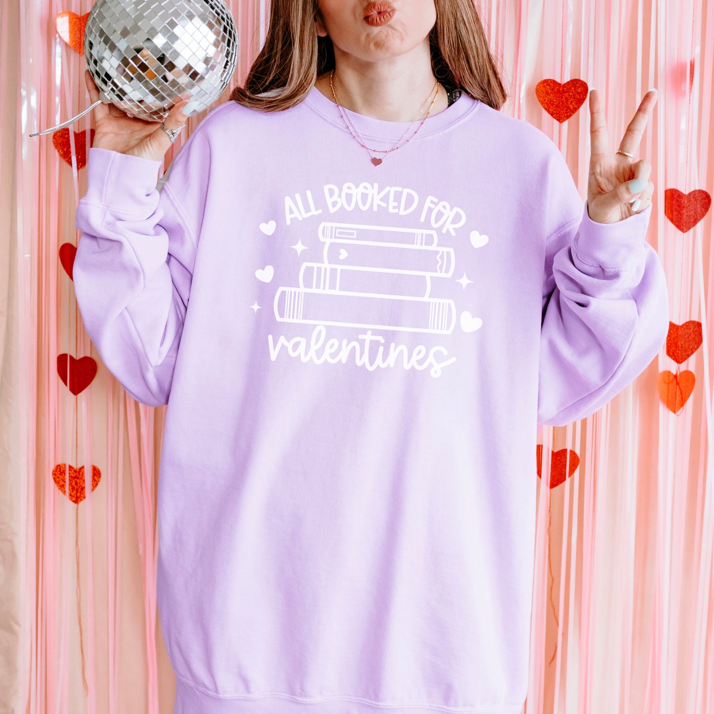 All Booked for Valentines Bookish Comfort Colors Sweatshirt