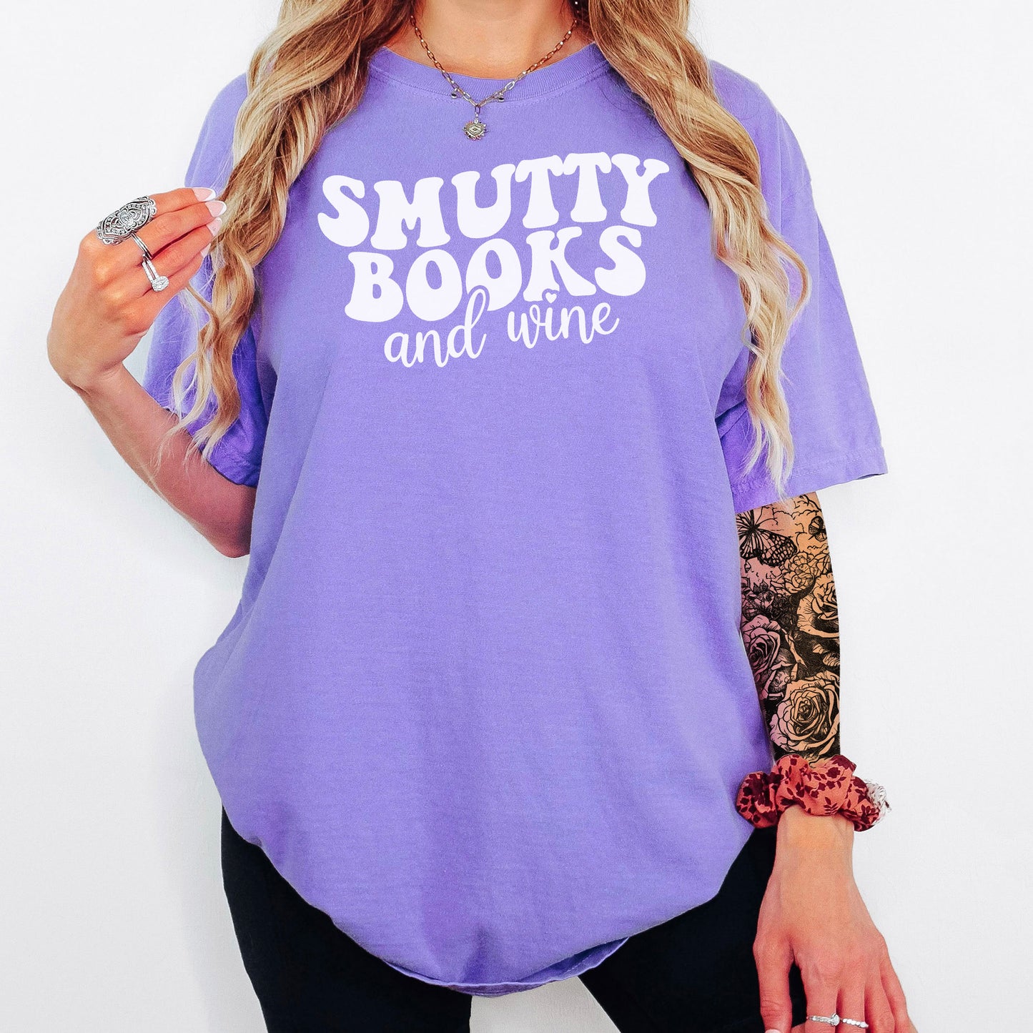 Smutty Books And Wine Heavyweight Comfort Colors Shirt