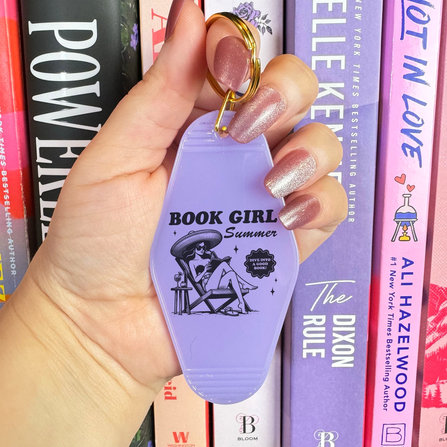 Book Girl Summer Motel Keychain