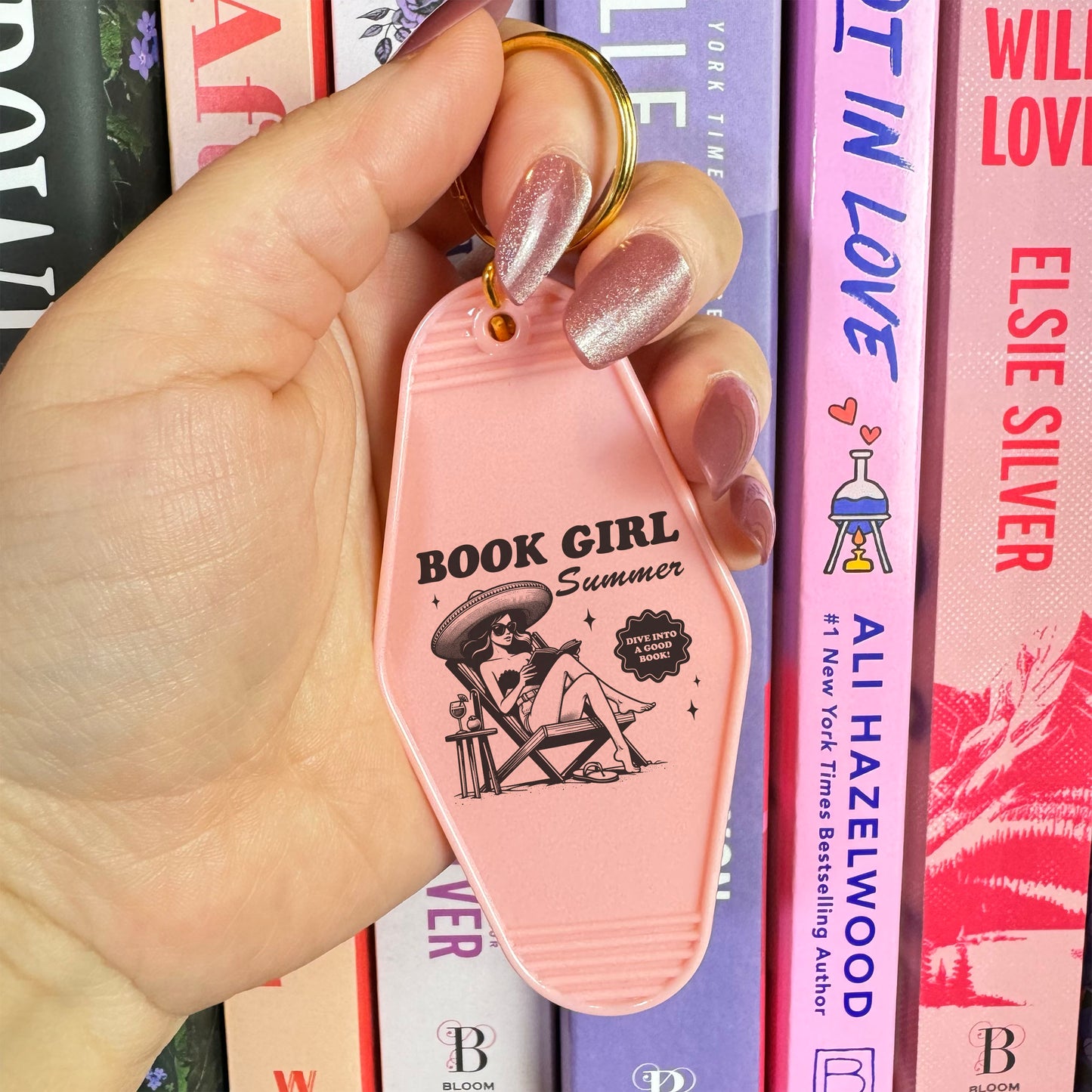 Book Girl Summer Motel Keychain