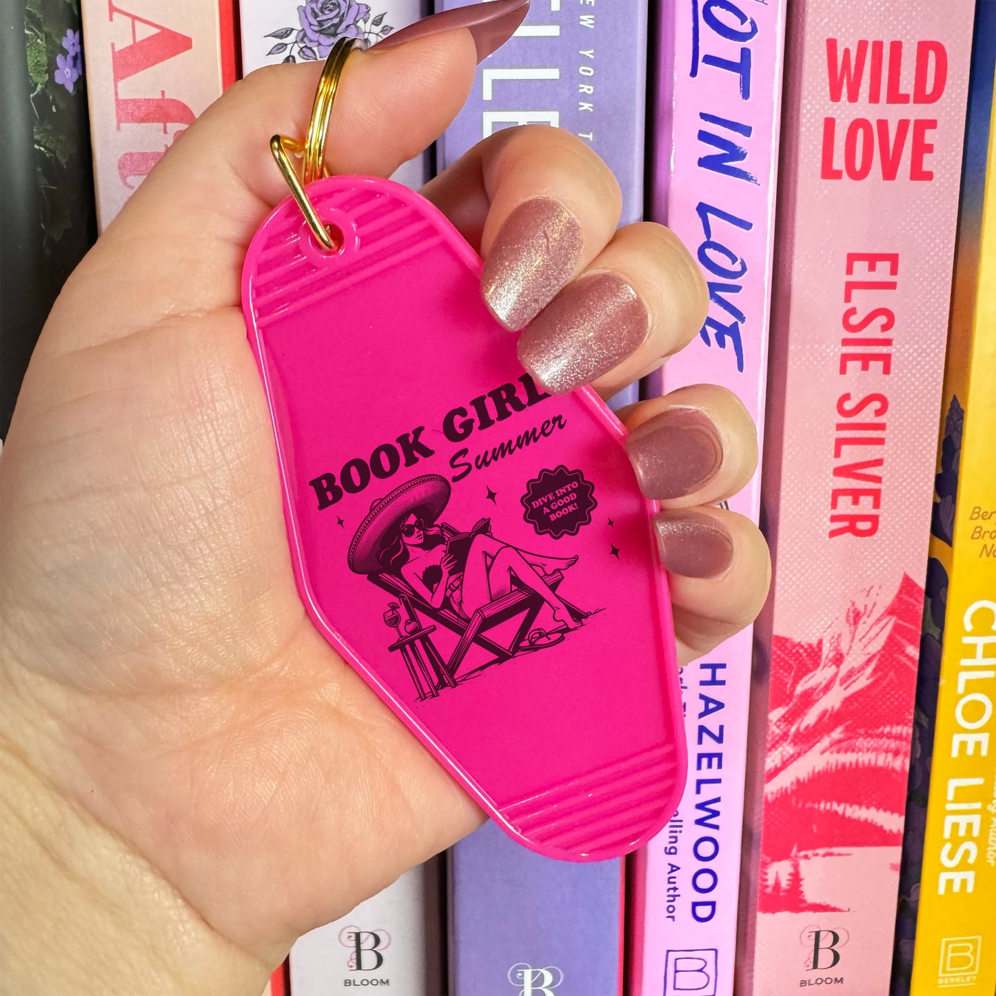 Book Girl Summer Motel Keychain