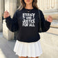 Literacy And Justice For All Gildan Crewneck Sweatshirt
