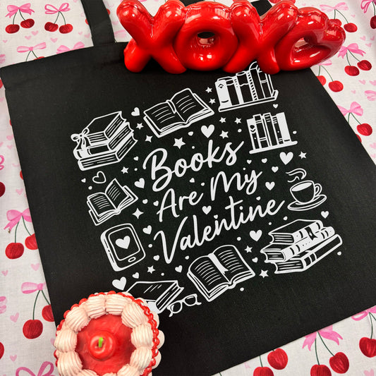 Books Are My Valentine (Graphic) Canvas Tote Bag