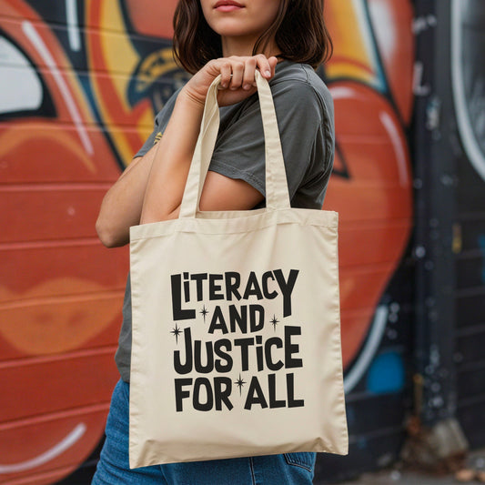 Literacy And Justice For All Canvas Tote Bag