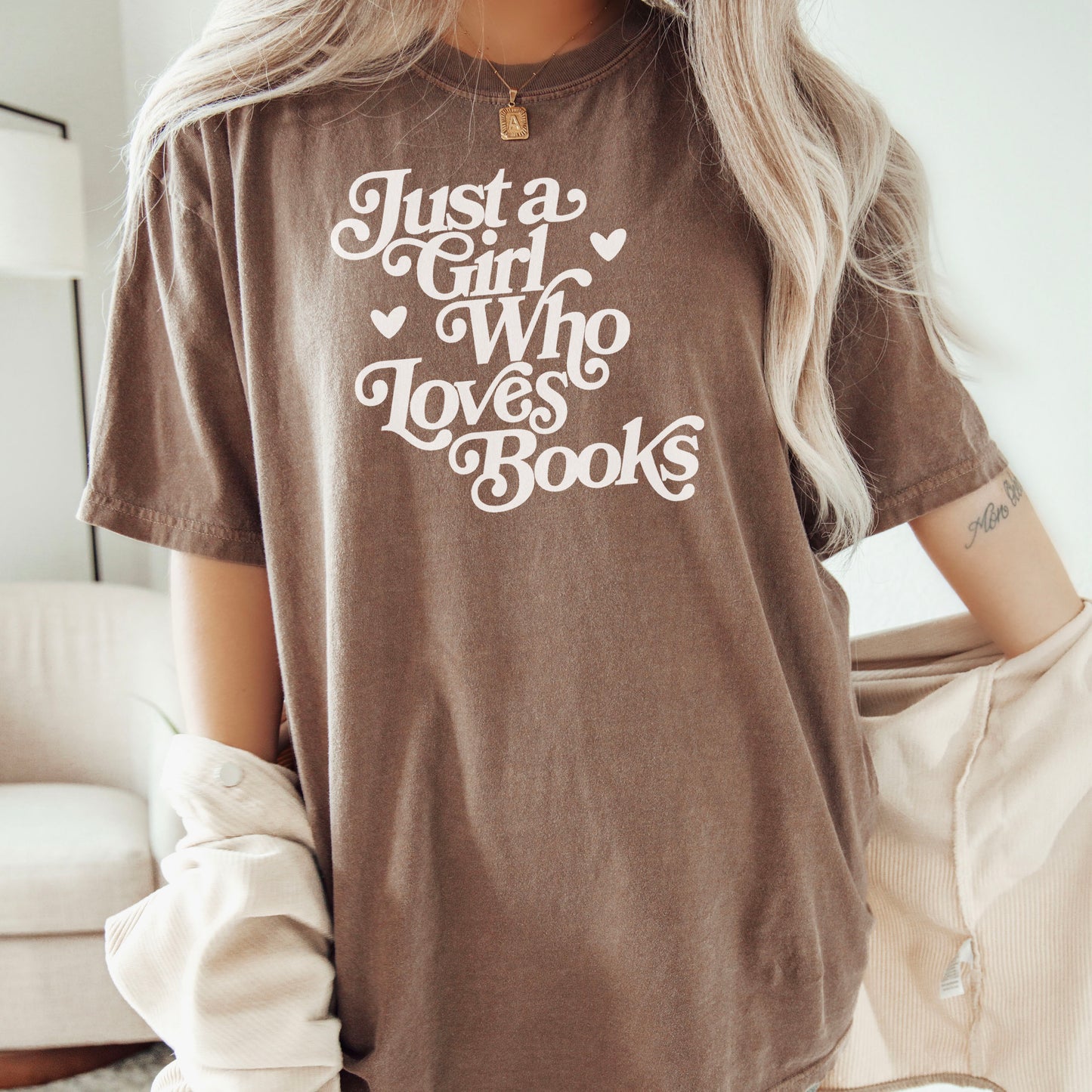 Just A Girl Who Loves Books Heavyweight Comfort Colors Shirt