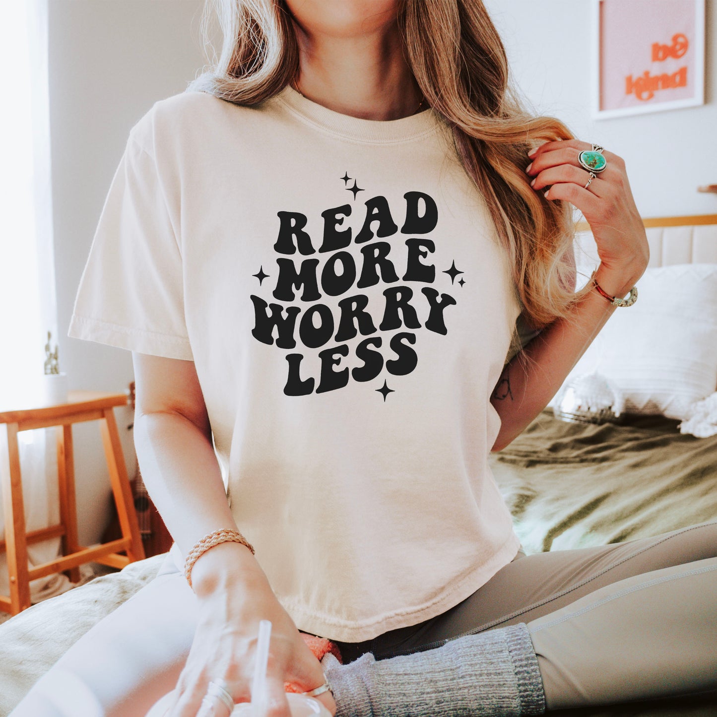 Read More Worry Less Comfort Colors Boxy Cropped Shirt