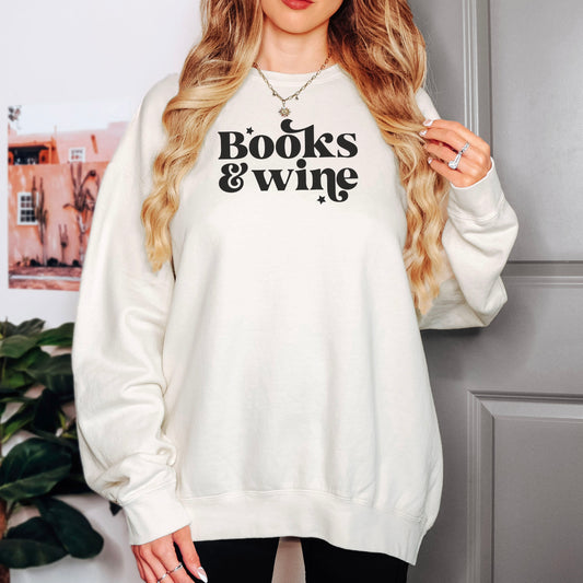 Books And Wine Lightweight Comfort Colors Sweatshirt