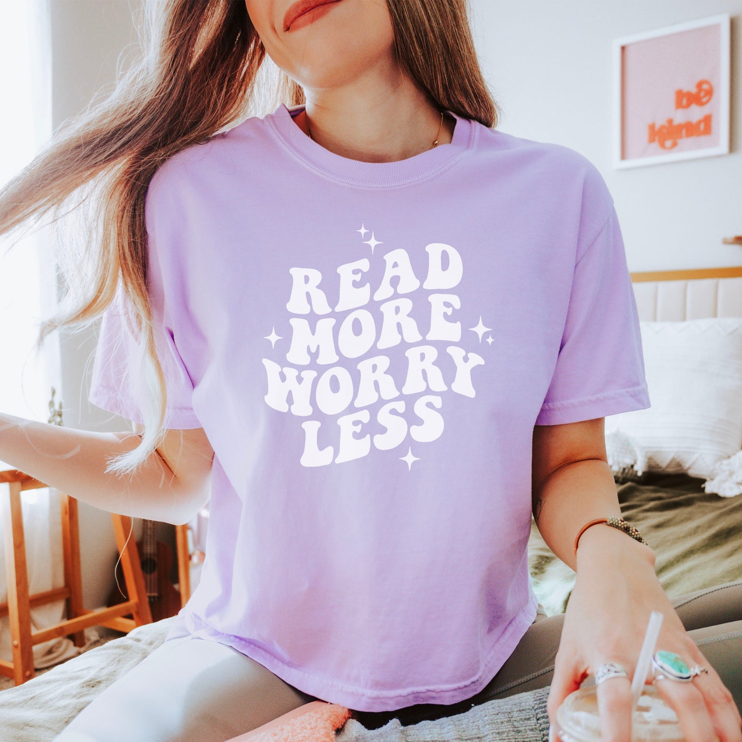 Read More Worry Less Comfort Colors Boxy Cropped Shirt