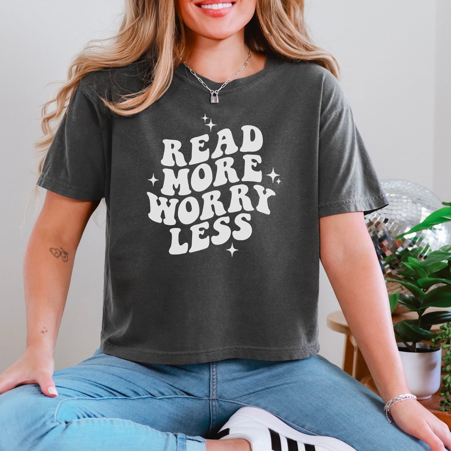 Read More Worry Less Comfort Colors Boxy Cropped Shirt