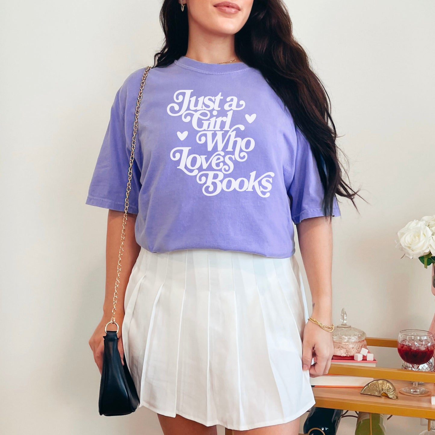 Just A Girl Who Loves Books Heavyweight Comfort Colors Shirt