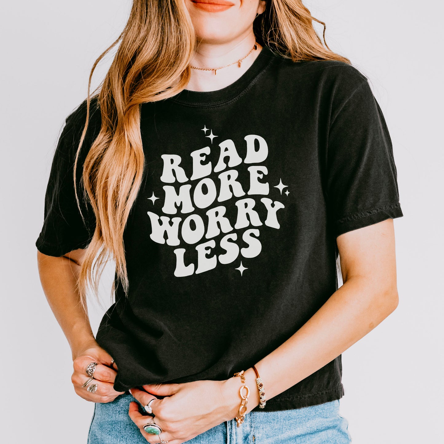 Read More Worry Less Comfort Colors Boxy Cropped Shirt