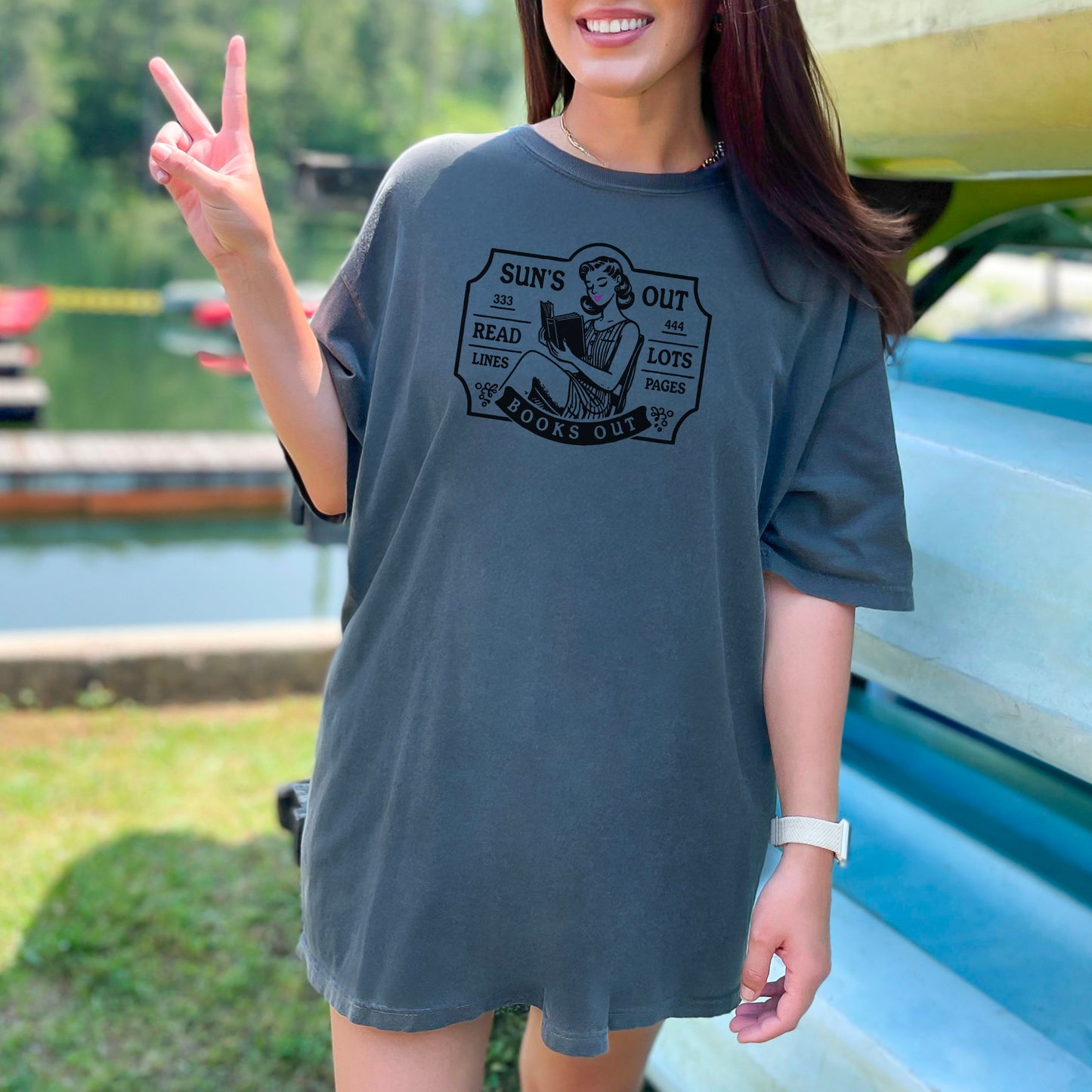 Sun’s Out, Books Out Retro-Inspired Premium Comfort Colors Shirt for Book Lovers