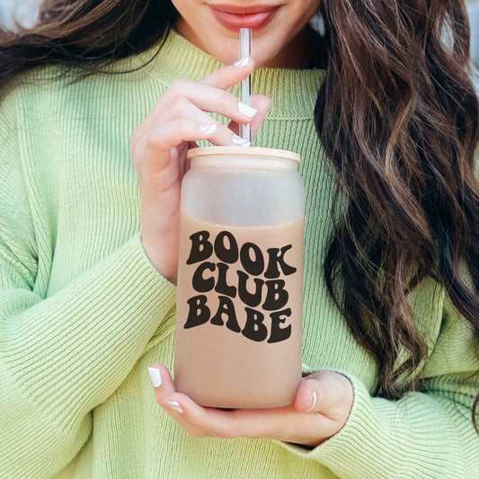 Book Club Babe Frosted Glass Cup | Perfect for Stylish Readers