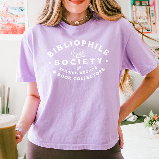 Bibliophile Society Comfort Colors Boxy Cropped Shirt