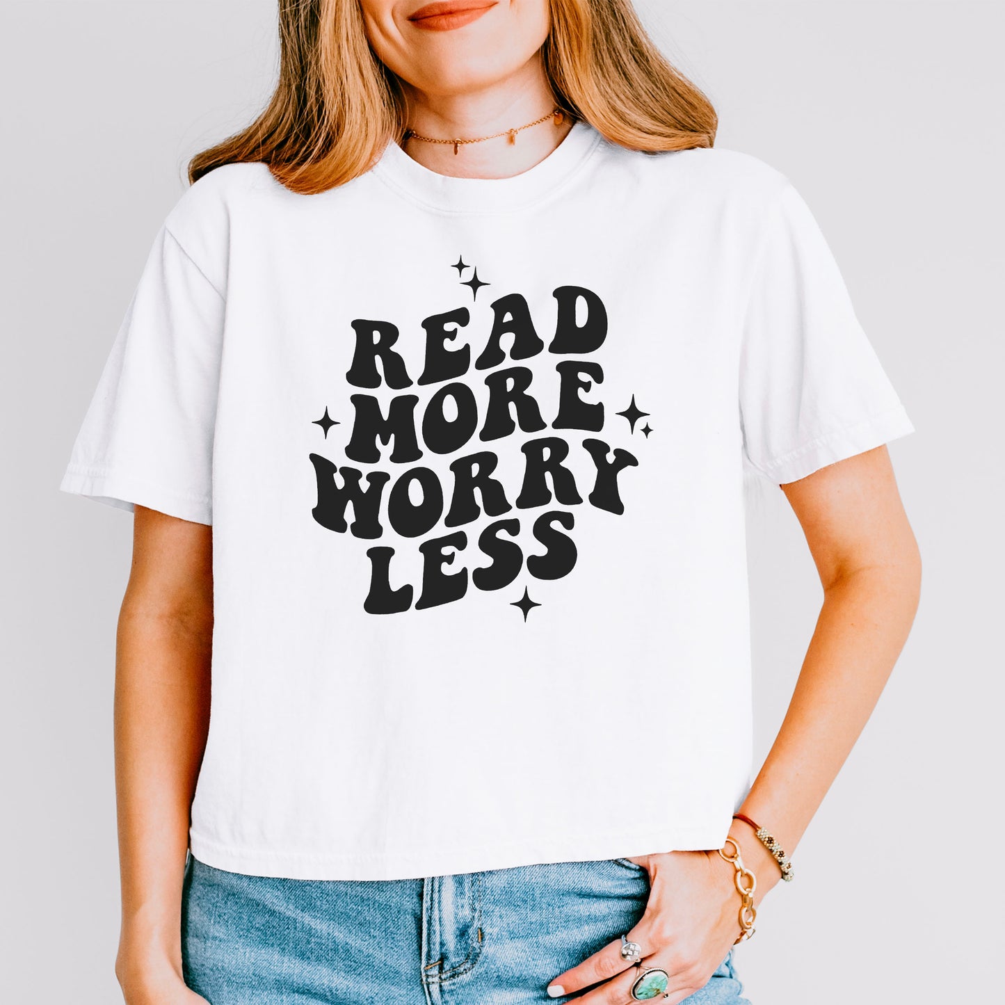 Read More Worry Less Comfort Colors Boxy Cropped Shirt