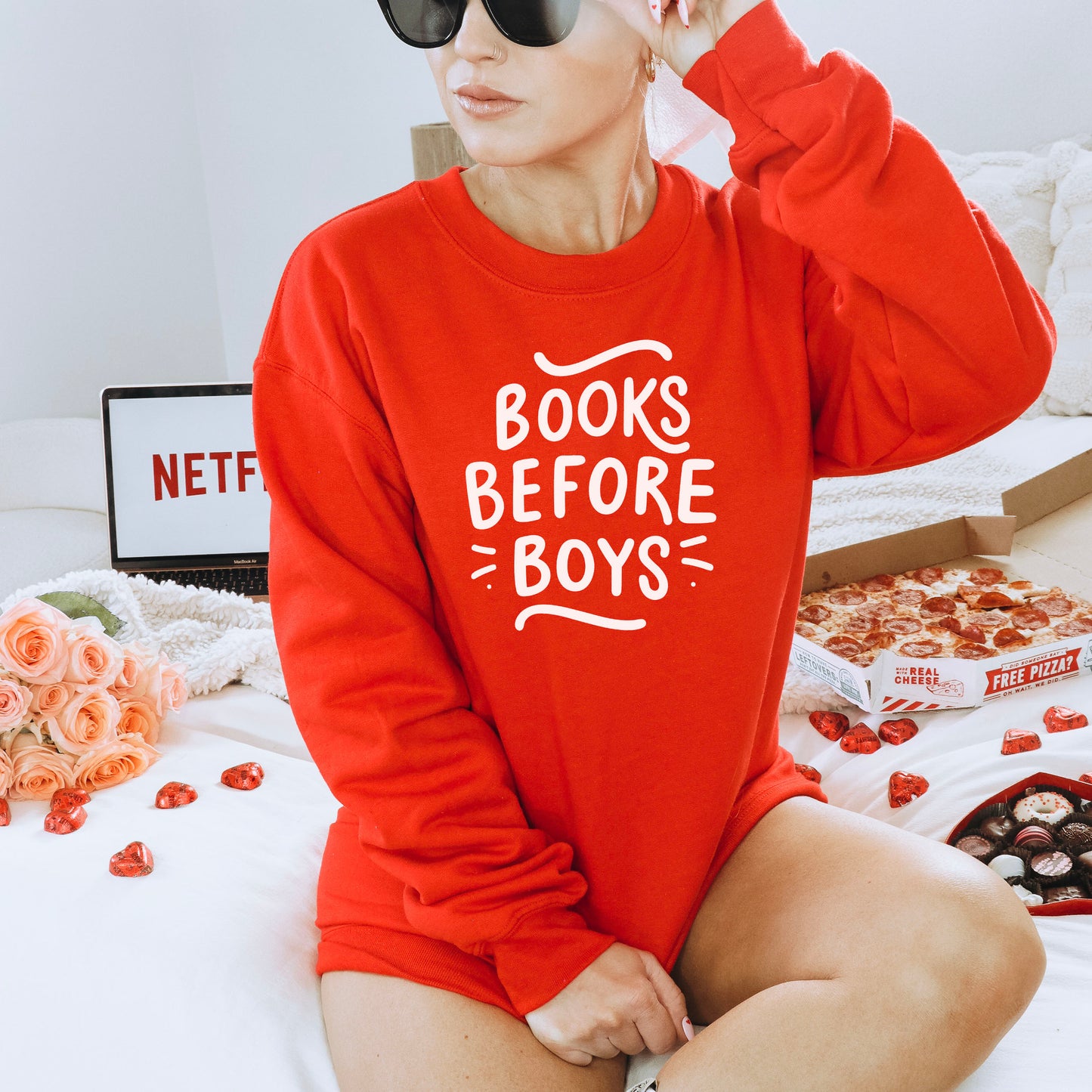 Books Before Boys Gildan Crewneck Sweatshirt
