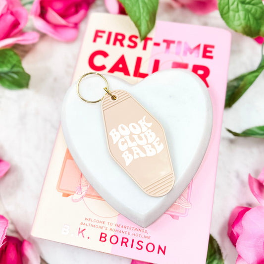 Book Club Babe Retro Motel Keychain | Perfect for Readers and Book Lovers