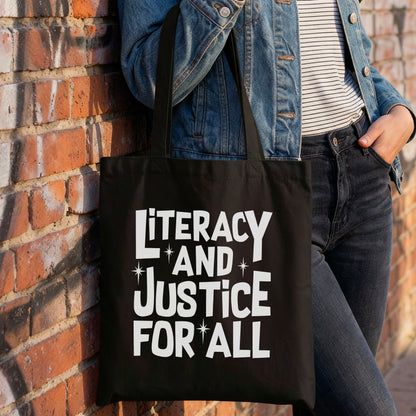 Literacy And Justice For All Canvas Tote Bag