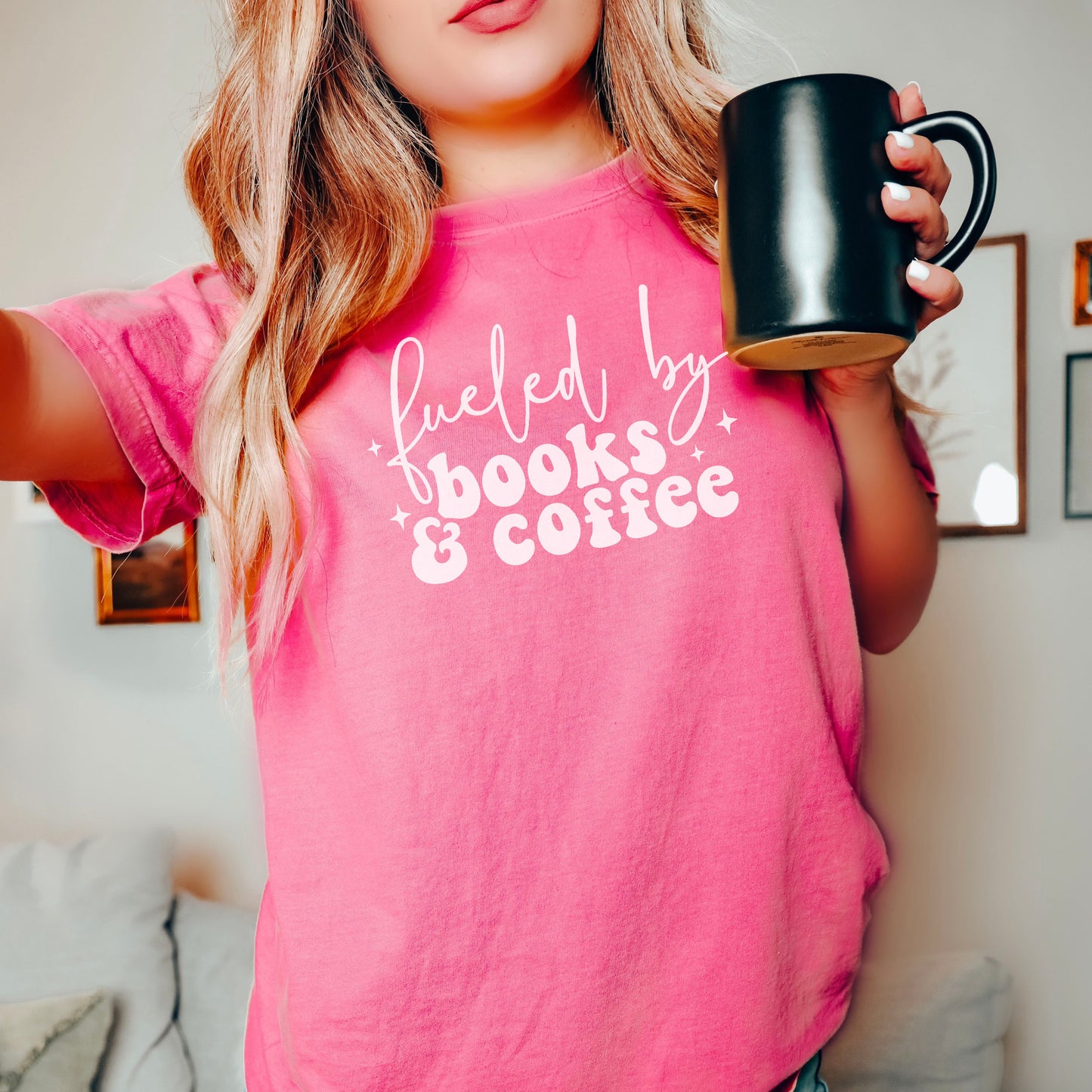 Fueled by Books and Coffee Heavyweight Comfort Colors Shirt