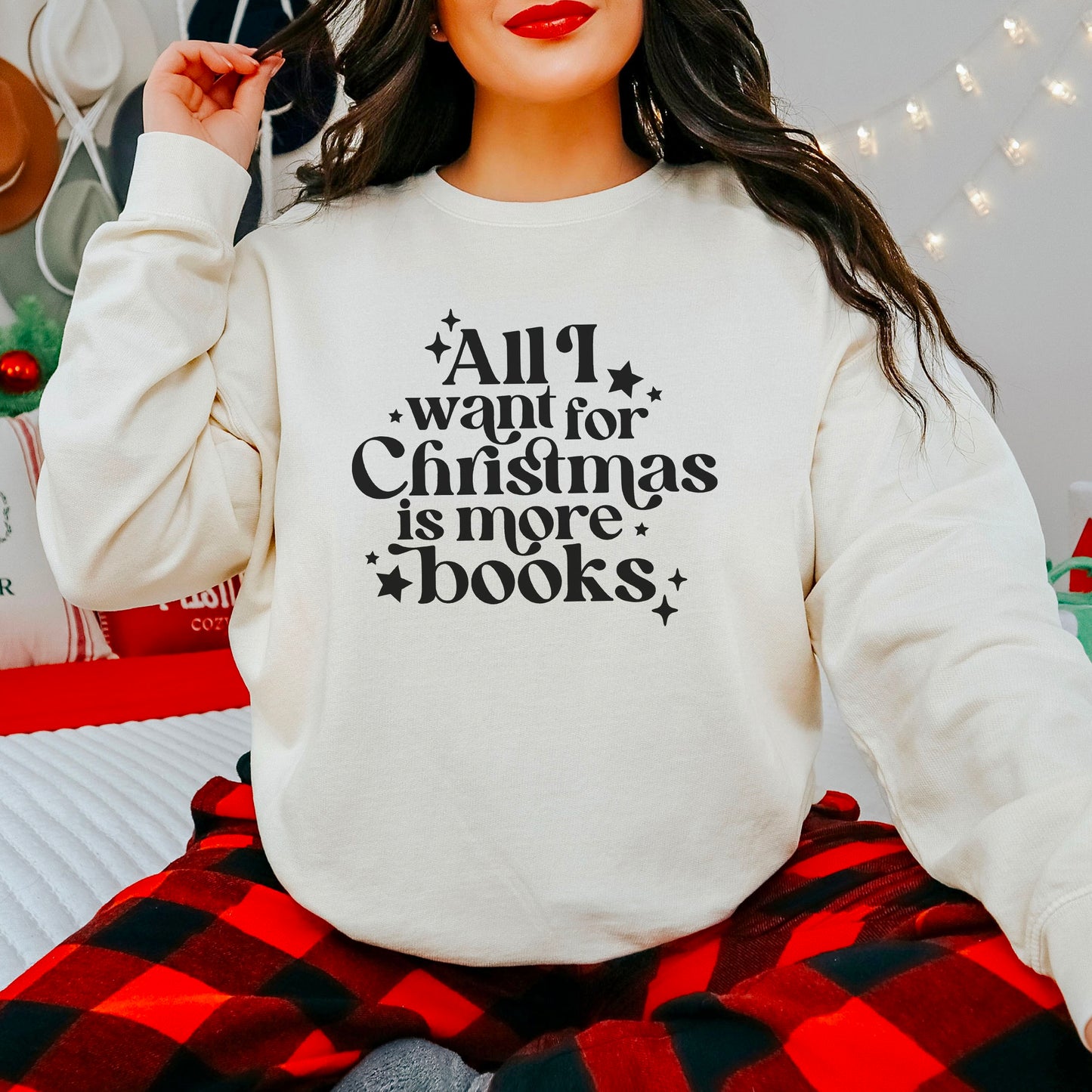 All I Want for Christmas Is More Books Comfort Colors Lightweight Sweatshirt