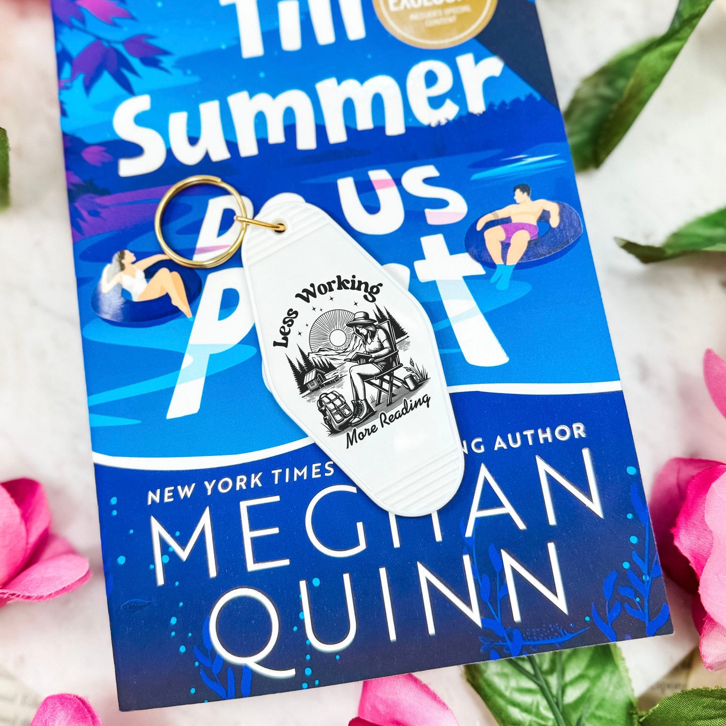 Less Working More Reading Motel Keychain - Perfect for Summer and Fall