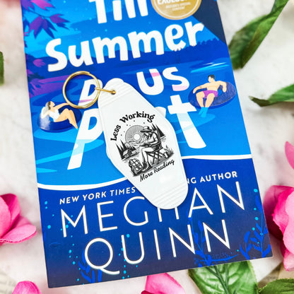 Less Working More Reading Motel Keychain - Perfect for Summer and Fall